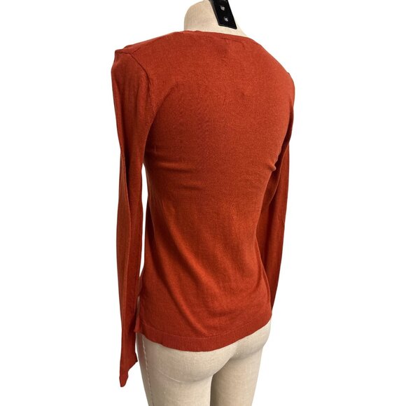Mossimo Rust V-Neck Cotton Sweater S - Picture 7 of 10